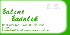 balint badalik business card